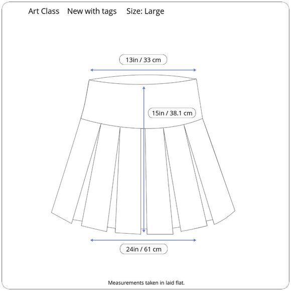 Art Class Junior Girls Black Faux Leather Pleated Skirt Size Large (10/12) - Picture 3 of 7